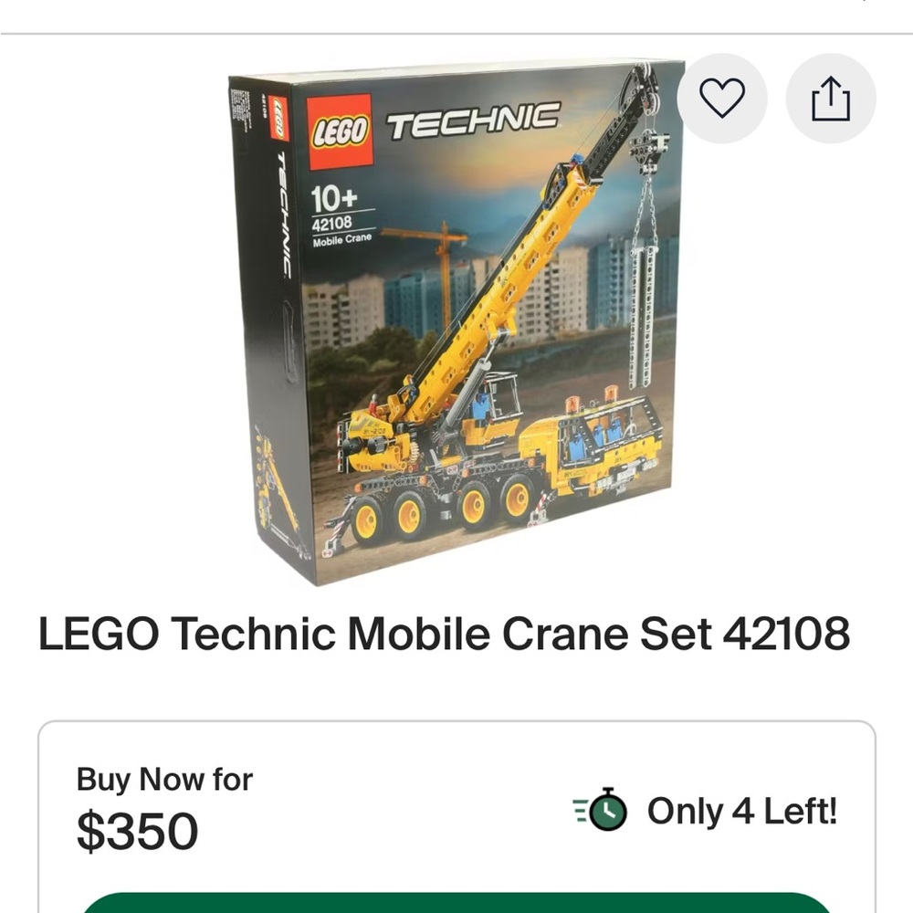 LEGO Technic Mobile Crane 42108 - Yellow and Black - retired